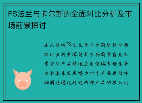 FS法兰与卡尔斯的全面对比分析及市场前景探讨